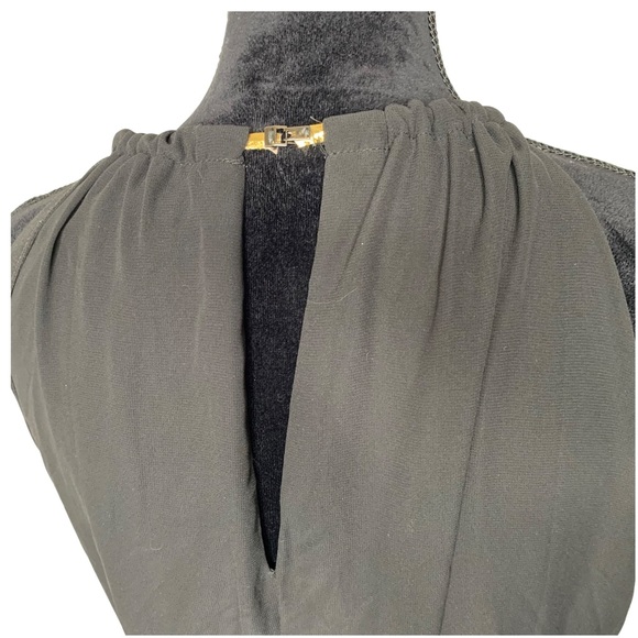 Black Maxi Dress | Halter Neck | Gold Cord | Large - Picture 7 of 8